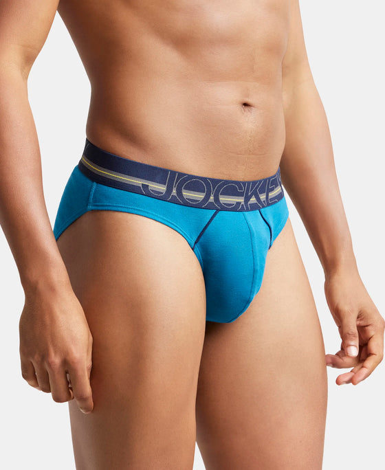 Super Combed Cotton Rib Solid Brief with Ultrasoft Waistband - Celestial-3