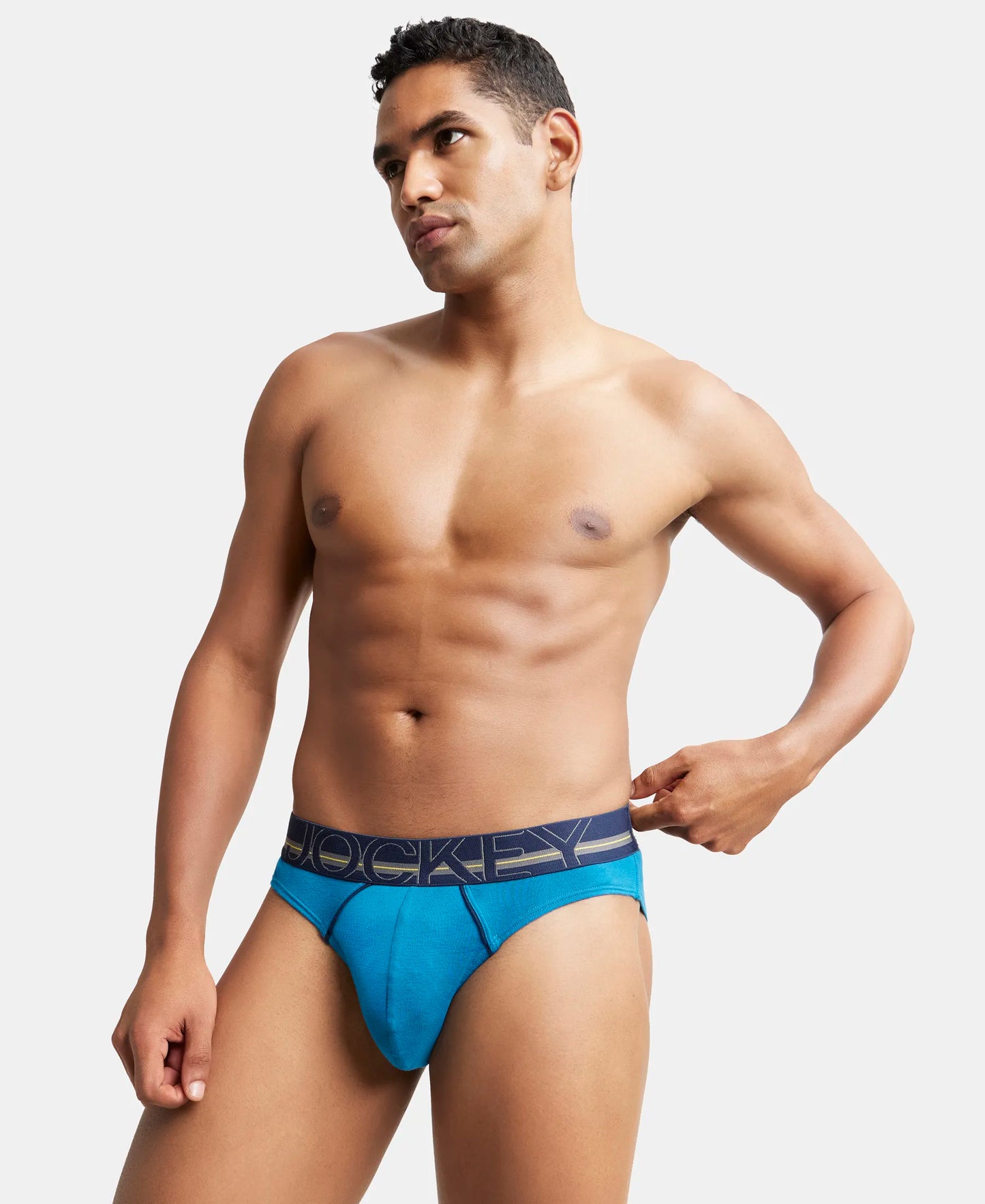 Super Combed Cotton Rib Solid Brief with Ultrasoft Waistband - Celestial-6