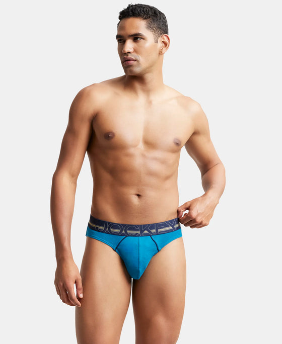 Super Combed Cotton Rib Solid Brief with Ultrasoft Waistband - Celestial-7