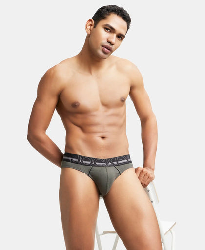 Super Combed Cotton Rib Solid Brief with Ultrasoft Waistband - Deep Olive-5