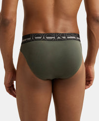 Super Combed Cotton Rib Solid Brief with Ultrasoft Waistband - Deep Olive-4