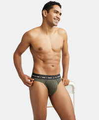 Super Combed Cotton Rib Solid Brief with Ultrasoft Waistband - Deep Olive-7