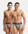 Super Combed Cotton Rib Solid Brief with Ultrasoft Waistband - Mid Grey Melange-1