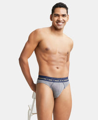 Super Combed Cotton Rib Solid Brief with Ultrasoft Waistband - Mid Grey Melange-7