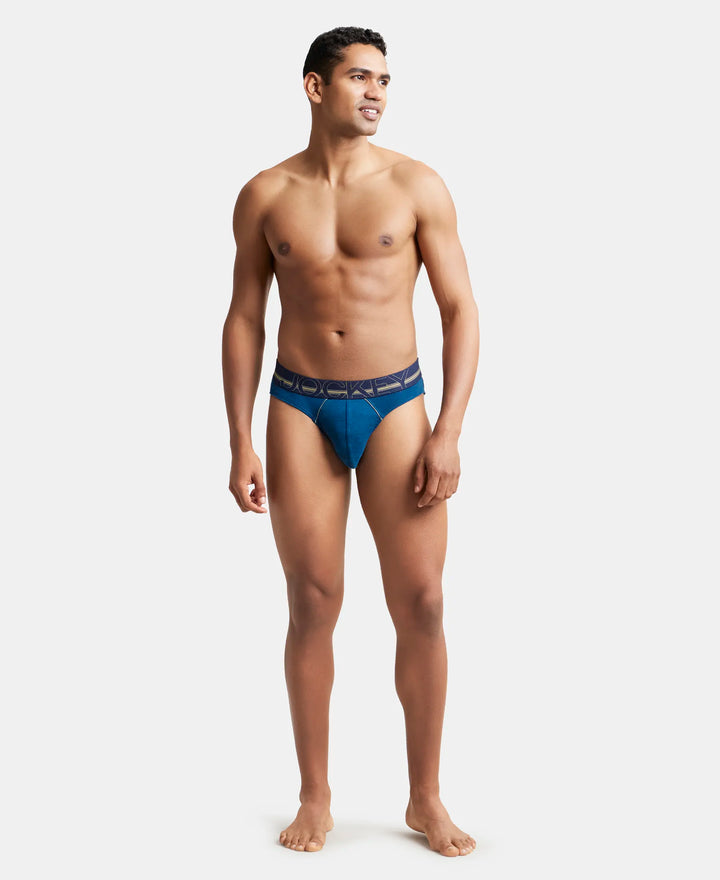 Super Combed Cotton Rib Solid Brief with Ultrasoft Waistband - Poseidon-4