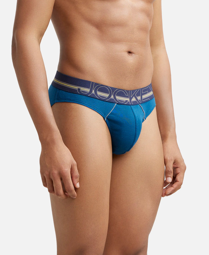 Super Combed Cotton Rib Solid Brief with Ultrasoft Waistband - Poseidon-3