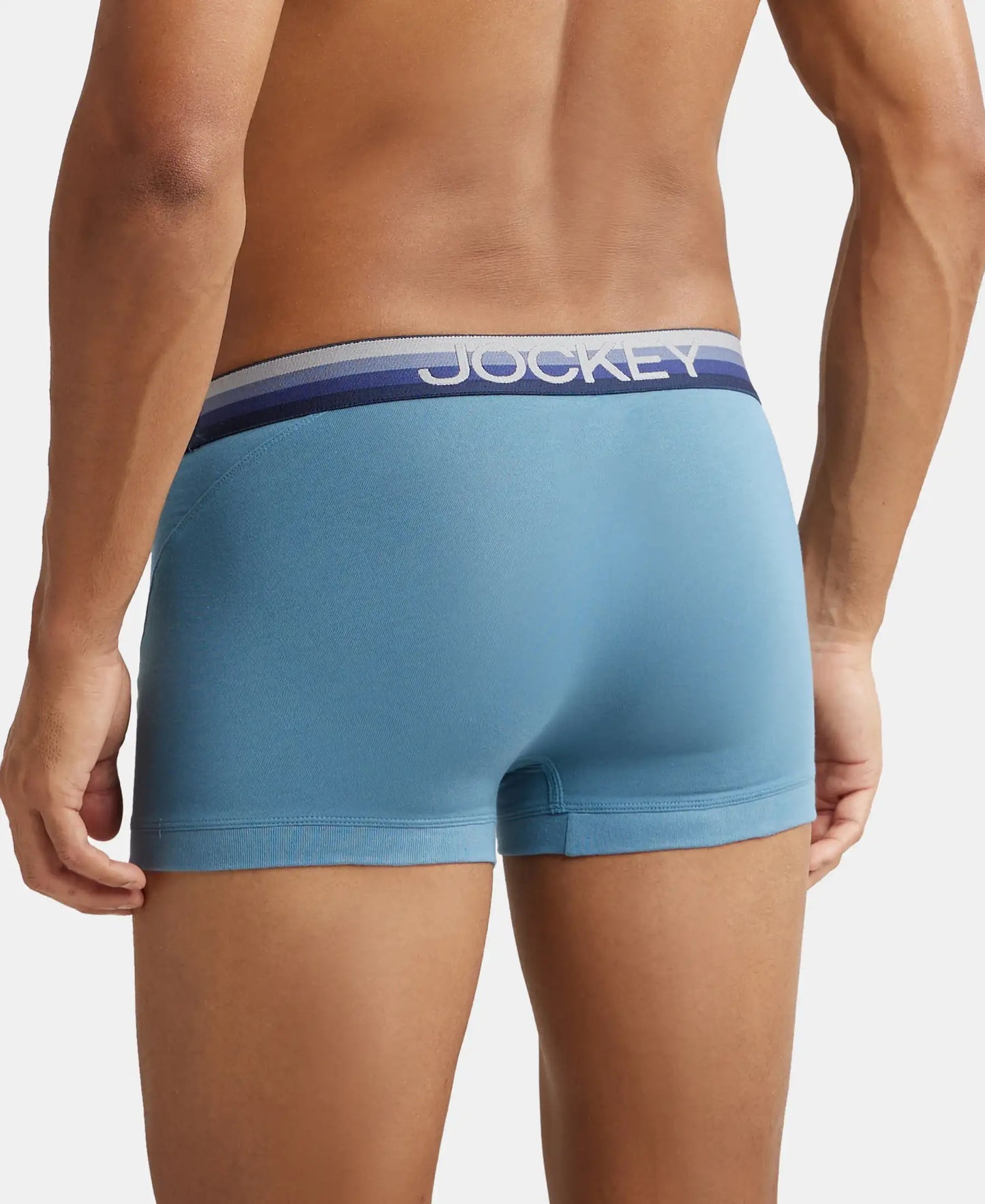 Super Combed Cotton Elastane Solid Trunk with Ultrasoft Waistband - Aegean Blue-3
