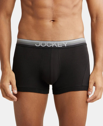 Super Combed Cotton Elastane Solid Trunk with Ultrasoft Waistband - Black-1