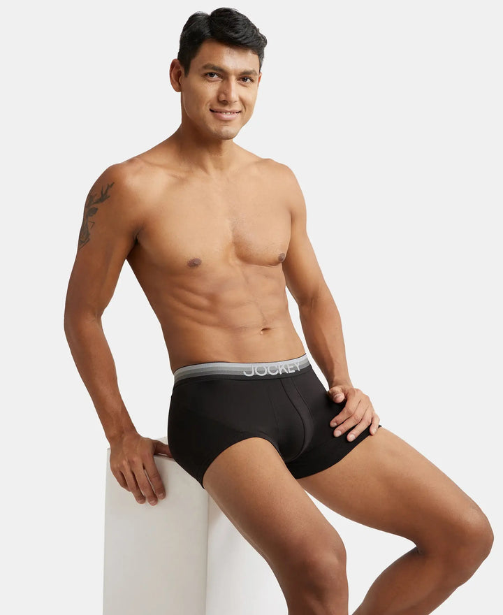 Super Combed Cotton Elastane Solid Trunk with Ultrasoft Waistband - Black-5