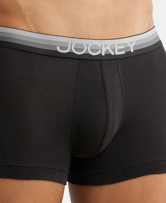 Super Combed Cotton Elastane Solid Trunk with Ultrasoft Waistband - Black-6