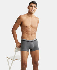 Super Combed Cotton Elastane Solid Trunk with Ultrasoft Waistband - Charcoal Melange-5