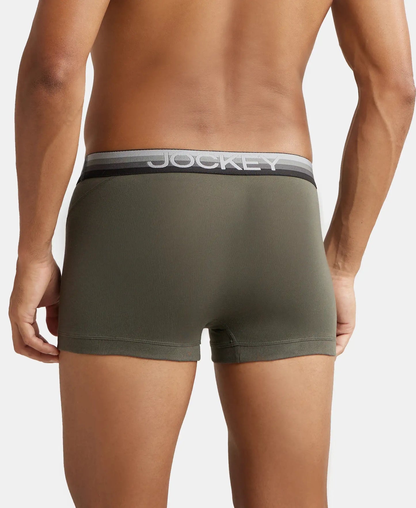 Super Combed Cotton Elastane Solid Trunk with Ultrasoft Waistband - Deep Olive-3