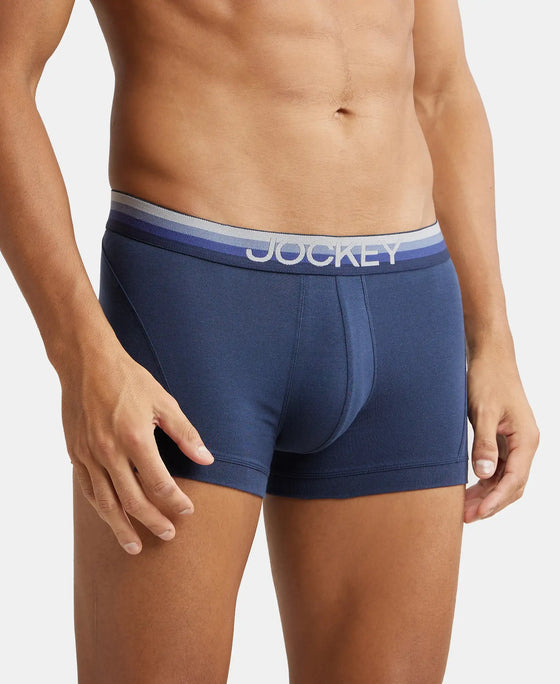 Super Combed Cotton Elastane Solid Trunk with Ultrasoft Waistband - Navy-2