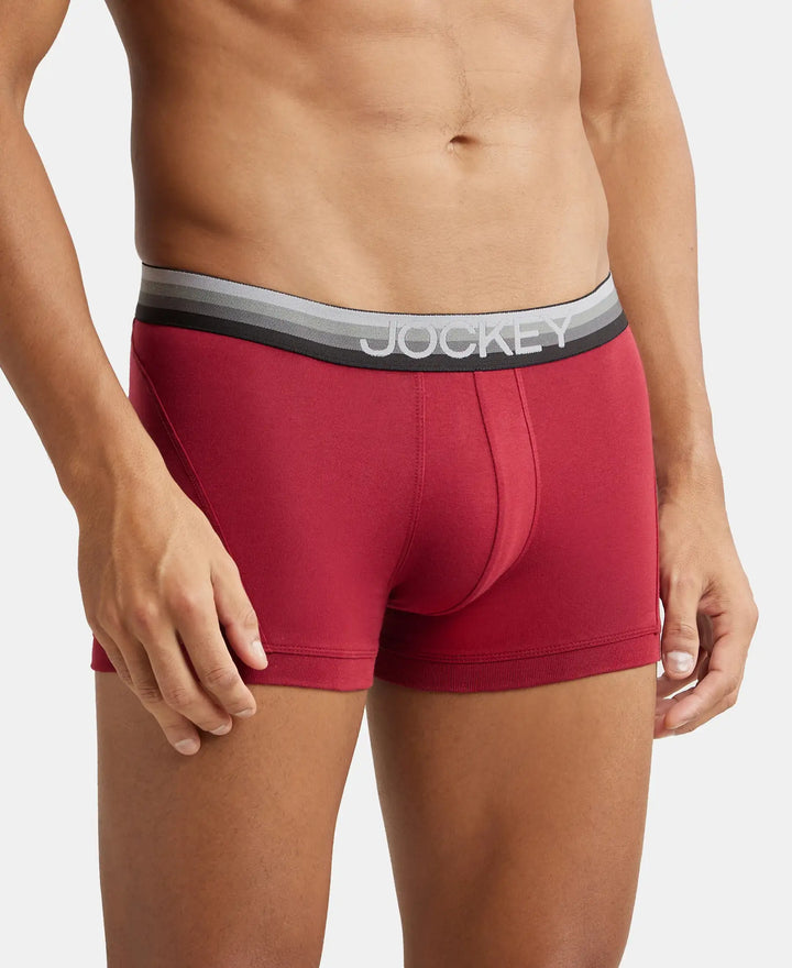 Super Combed Cotton Elastane Solid Trunk with Ultrasoft Waistband - Red Pepper-2