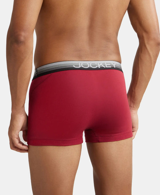 Super Combed Cotton Elastane Solid Trunk with Ultrasoft Waistband - Red Pepper-3