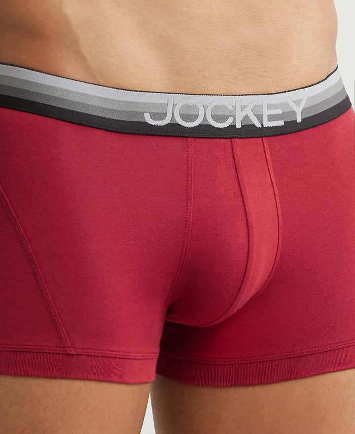 Super Combed Cotton Elastane Solid Trunk with Ultrasoft Waistband - Red Pepper-6