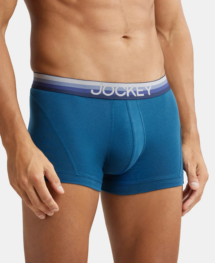 Super Combed Cotton Elastane Solid Trunk with Ultrasoft Waistband - Seaport Teal-2