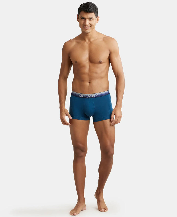 Super Combed Cotton Elastane Solid Trunk with Ultrasoft Waistband - Seaport Teal-4