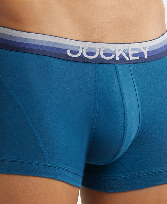 Super Combed Cotton Elastane Solid Trunk with Ultrasoft Waistband - Seaport Teal-6
