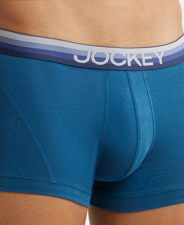 Super Combed Cotton Elastane Solid Trunk with Ultrasoft Waistband - Seaport Teal-6
