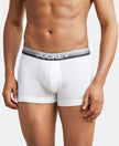 Super Combed Cotton Elastane Solid Trunk with Ultrasoft Waistband - White-1