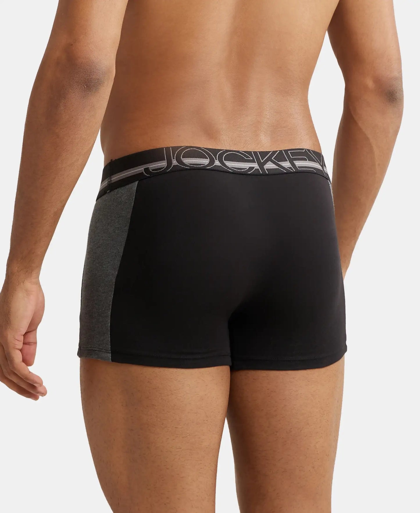 Super Combed Cotton Elastane Solid Trunk with Ultrasoft Waistband - Black-3