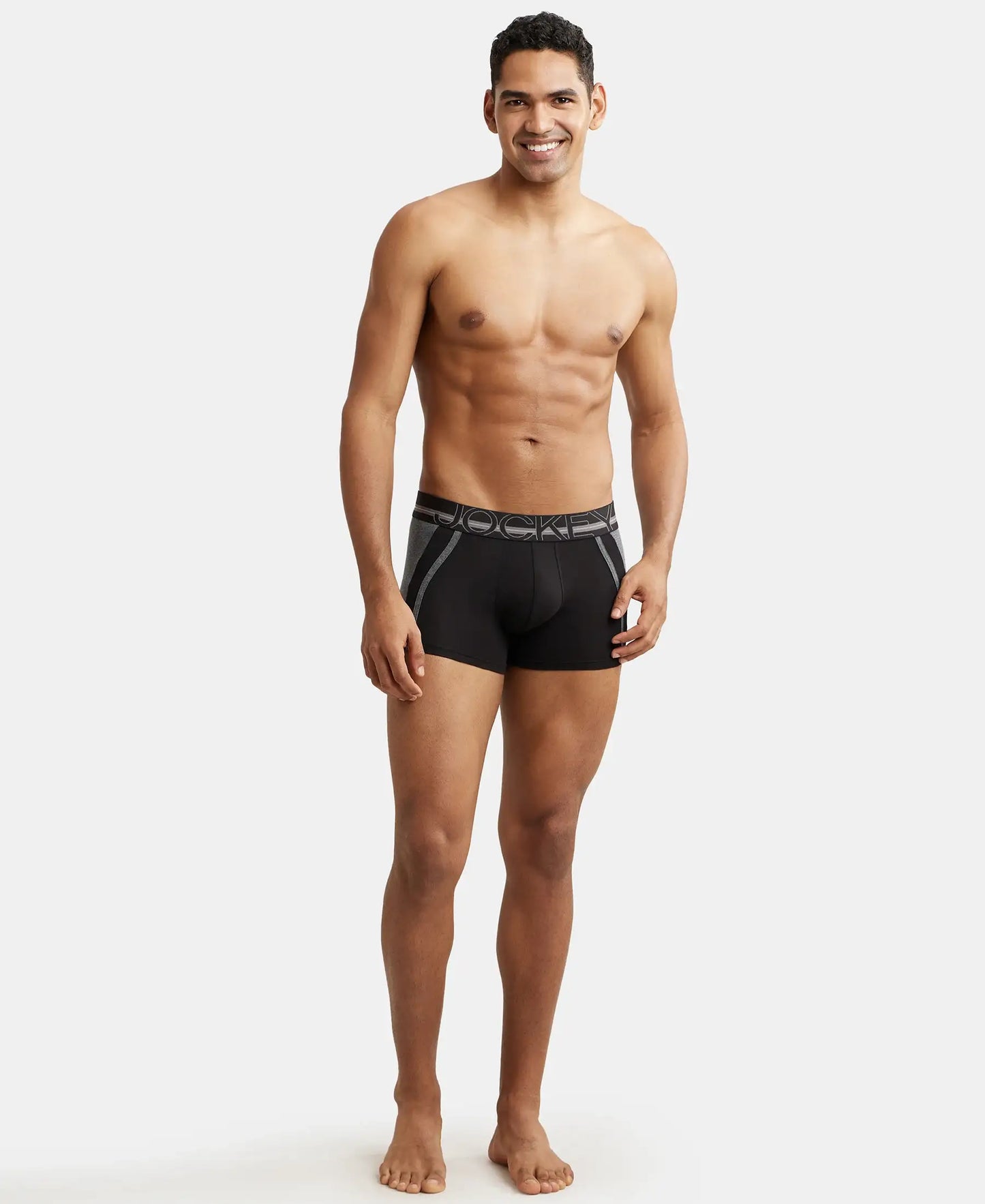 Super Combed Cotton Elastane Solid Trunk with Ultrasoft Waistband - Black-4