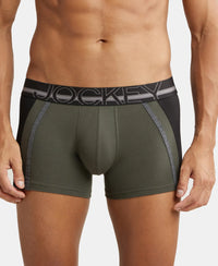 Super Combed Cotton Elastane Solid Trunk with Ultrasoft Waistband - Deep Olive-1