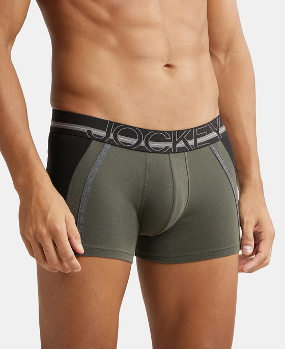 Super Combed Cotton Elastane Solid Trunk with Ultrasoft Waistband - Deep Olive-2