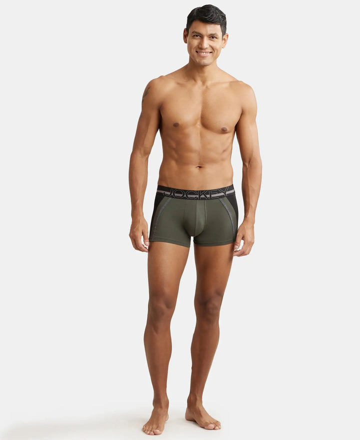 Super Combed Cotton Elastane Solid Trunk with Ultrasoft Waistband - Deep Olive-4