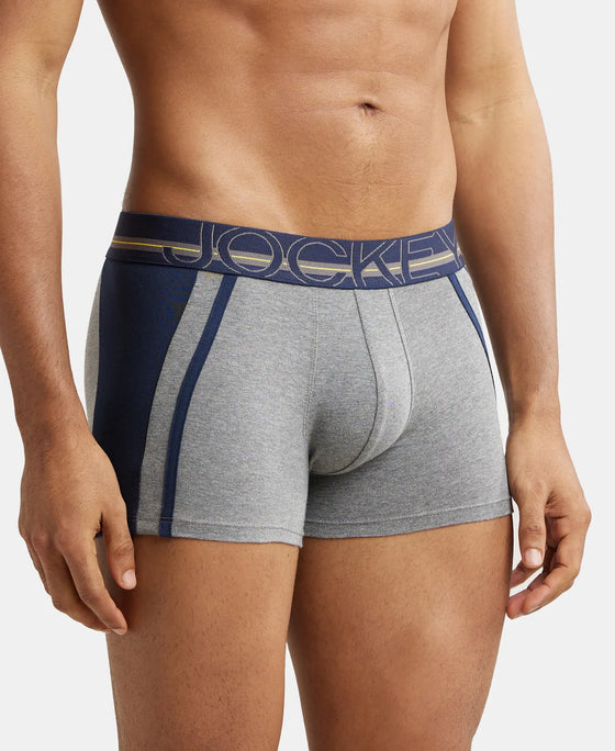 Super Combed Cotton Elastane Solid Trunk with Ultrasoft Waistband - Mid Grey Melange-2