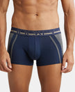 Super Combed Cotton Elastane Solid Trunk with Ultrasoft Waistband - Navy-1