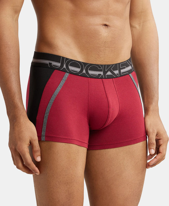 Super Combed Cotton Elastane Solid Trunk with Ultrasoft Waistband - Red Pepper-2