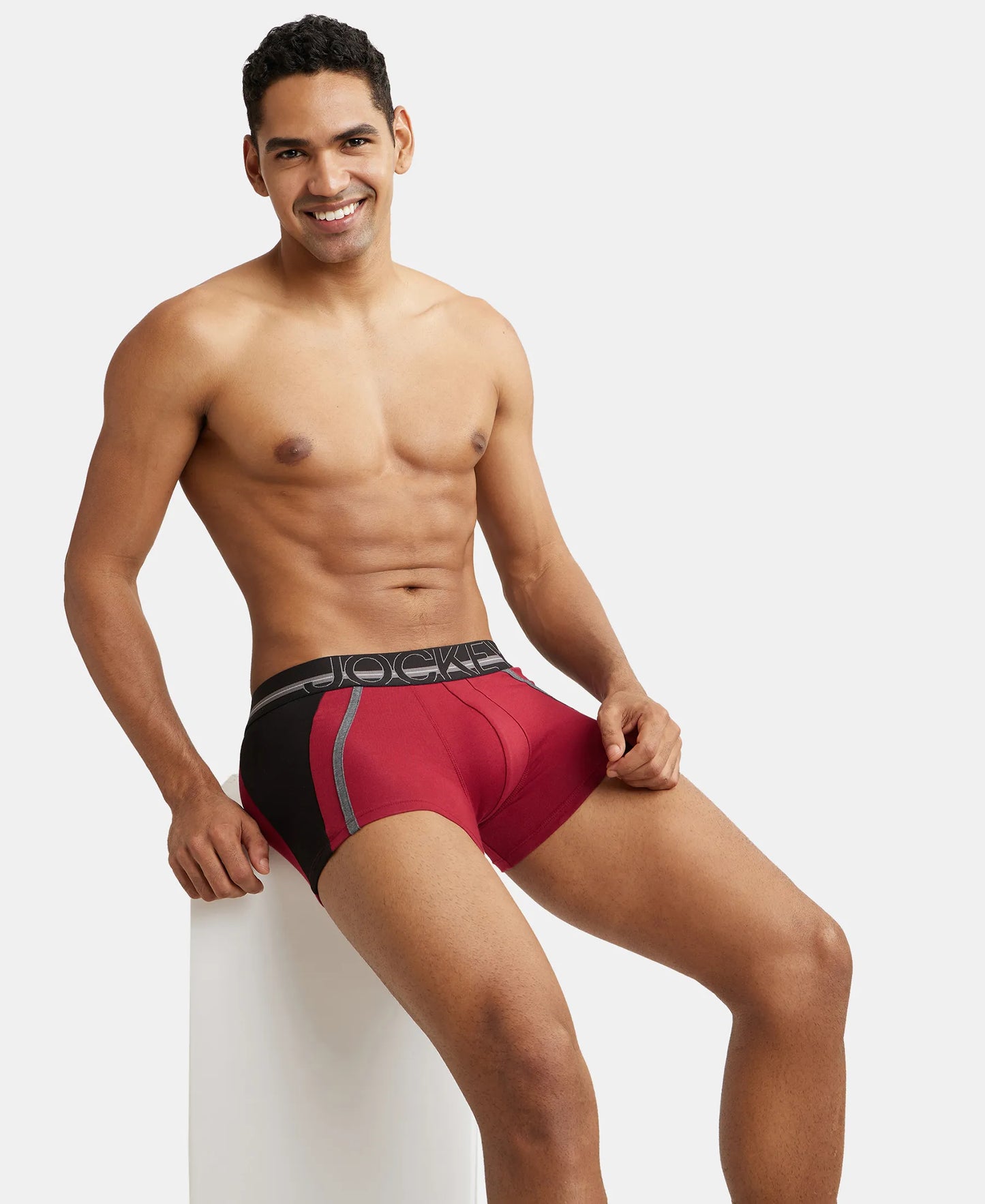 Super Combed Cotton Elastane Solid Trunk with Ultrasoft Waistband - Red Pepper-5