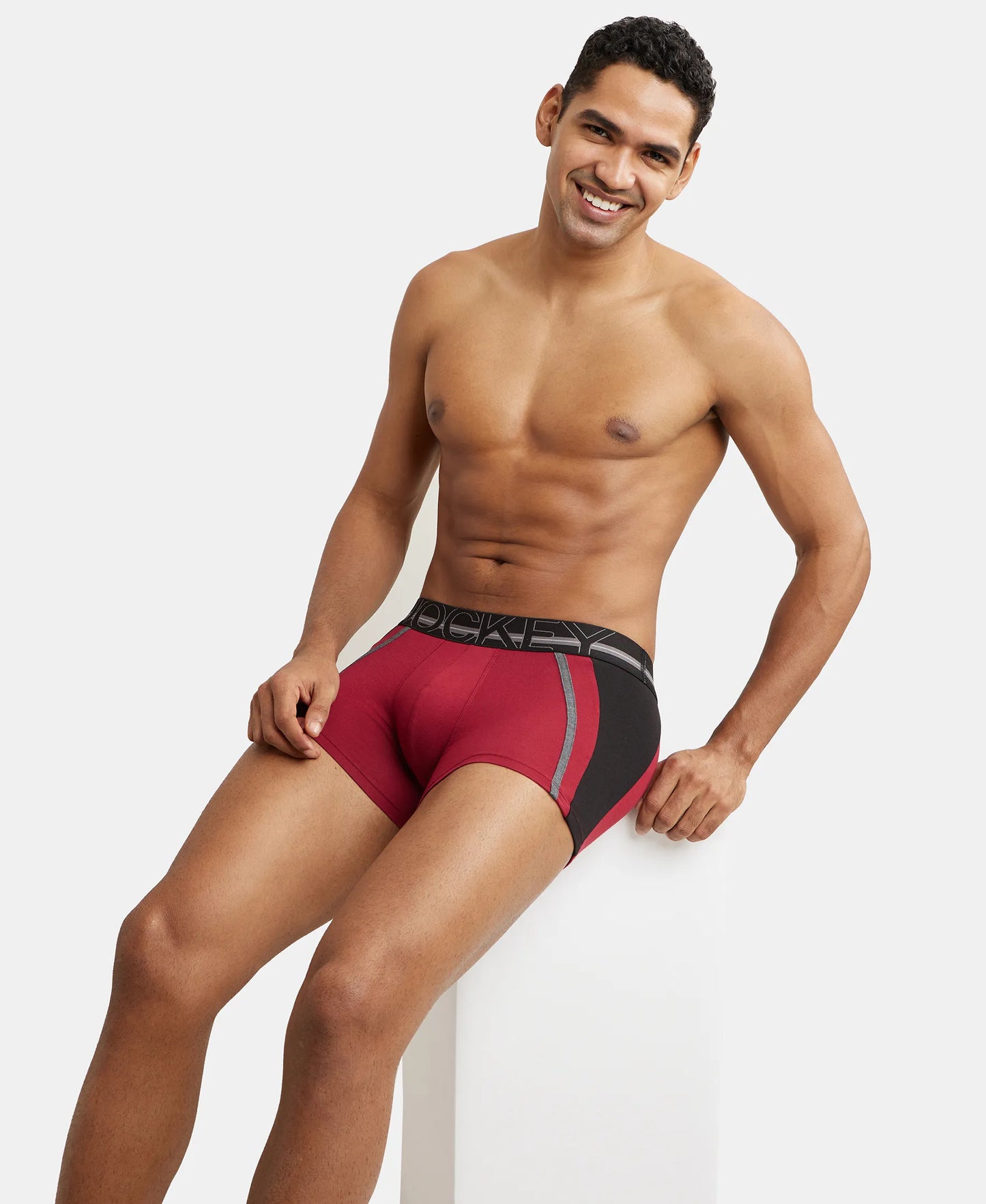 Super Combed Cotton Elastane Solid Trunk with Ultrasoft Waistband - Red Pepper-6