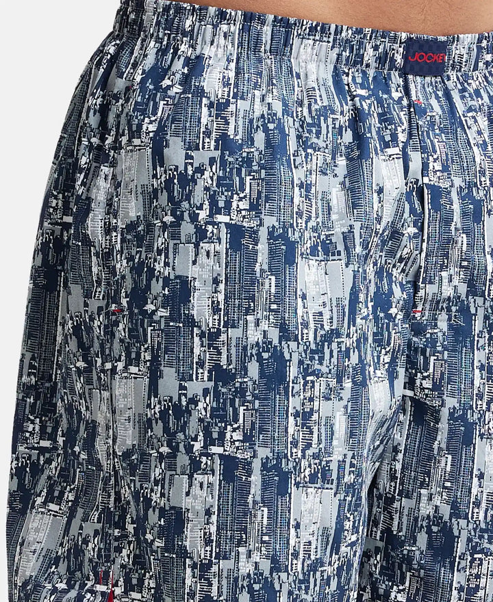 Super Combed Mercerized Cotton Woven Printed Boxer Shorts with Side Pocket - Assorted Prints-7