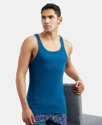 Super Combed Cotton Rib Square Neck Gym Vest - Poseidon-5