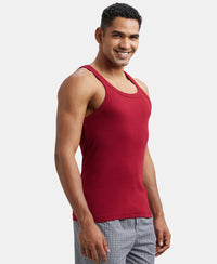 Super Combed Cotton Rib Square Neck Gym Vest - Red Pepper-2