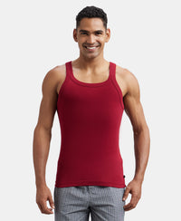 Super Combed Cotton Rib Square Neck Gym Vest - Red Pepper-5