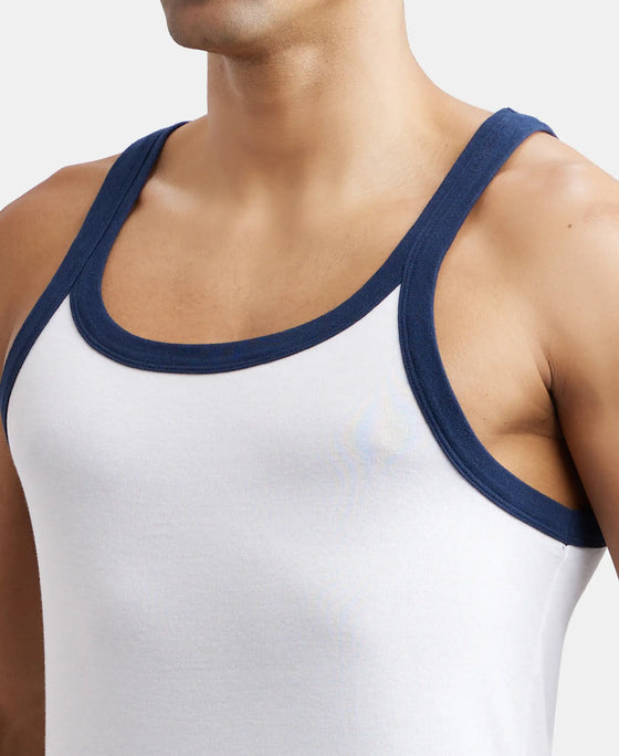 Super Combed Cotton Rib Square Neck Gym Vest - Assorted (Pack of 2)-17