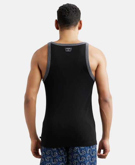 Super Combed Cotton Rib Square Neck Gym Vest - Assorted (Pack of 2)-3