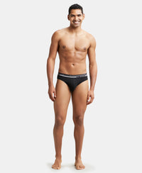 Super Combed Cotton Solid Brief with Ultrasoft Waistband - Black-5