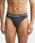 Super Combed Cotton Solid Brief with Ultrasoft Waistband - Black Melange-1