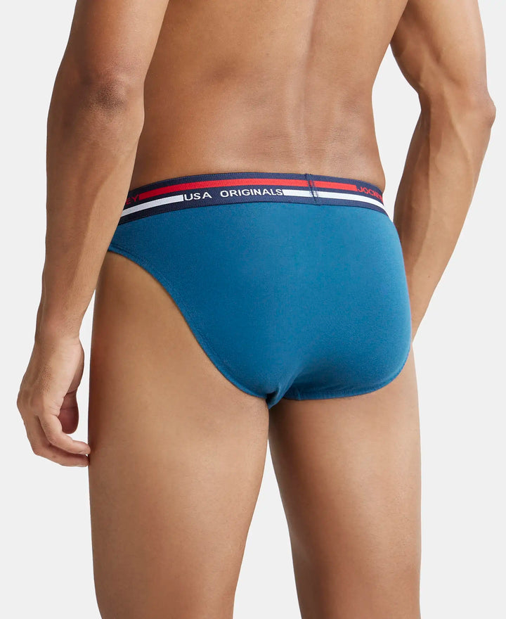 Super Combed Cotton Solid Brief with Ultrasoft Waistband - Celestial-3