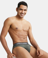 Super Combed Cotton Solid Brief with Ultrasoft Waistband - Deep Olive-5