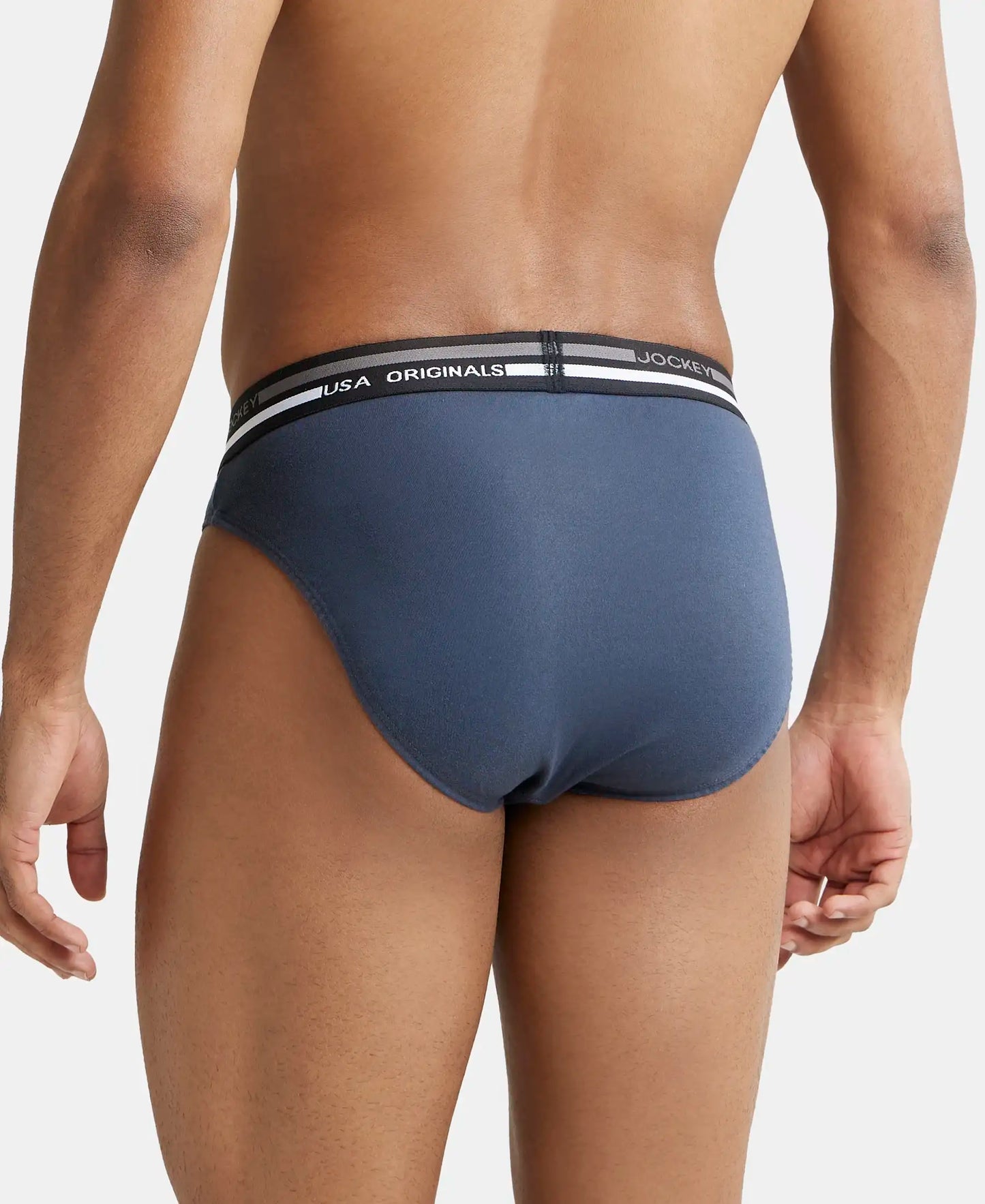 Super Combed Cotton Solid Brief with Ultrasoft Waistband - Graphite-3