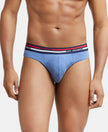 Super Combed Cotton Solid Brief with Ultrasoft Waistband - Light Denim Melange-1
