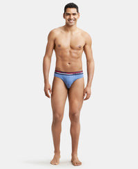 Super Combed Cotton Solid Brief with Ultrasoft Waistband - Light Denim Melange-5