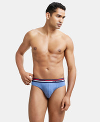 Super Combed Cotton Solid Brief with Ultrasoft Waistband - Light Denim Melange-7