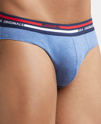 Super Combed Cotton Solid Brief with Ultrasoft Waistband - Light Denim Melange (Pack of 2)